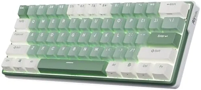 RK ROYAL KLUDGE RK61 Plus Mechanical Keyboard, 60% Percent Wireless Gaming Keyboard with USB Hub, Bluetooth/2.4Ghz/Wired RGB Hot Swappable PC Keyboard for Win/Mac/Android, Tactile Pale Green Switches