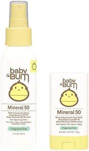 Sun Bum Baby Bum SPF 50 Sunscreen Spray & Face Stick | Mineral Uva/Uvb Face & Body Protection for Sensitive Skin | Fragrance Free | Travel Size