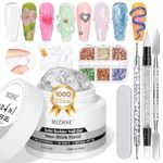 MIZHSE 100g Solid Builder Gel for Nails, Large Capacity Clear Hard Gel for Nails 3D Sculpting Gel for Nail Art Gel U V LED Nail Builder Gel Kit with 3D Silicone Pen, for Nail Salon Home DIY