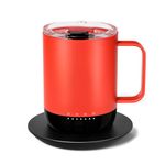 vsitoo S3pro Temperature Control Smart Mug 2 with Lid, Self Heating Coffee Mug 14 oz, 90 Min Battery Life - APP & Manual Controlled Heated Coffee Mug - Gifts for Coffee Tea Lovers (Red)