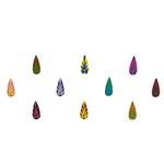 Comet Busters Tear Drop Shaped Beautiful Colorful Bindi (BIN969)