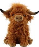 LKMYHY Scottish Highland Cow Plush, Cute Realistic Cow Stuffed Animals Soft Farm Plushie Toy, 12in Highland Cow Accompany Plush Toy Birthday Gifts for Kids Adults