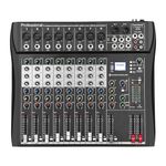 Depusheng DT8 Professional Mixer Sound Board Console 8 Channel Desk System Interface Digital USB Computer MP3 Input 48V Phantom Power Stereo DJ Studio FX Steel Chassis,Black