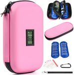 GEAoffice 2Pack Convenient Insulin Cooler Travel Case, Shockproof Insulin Pen Cooler Case with Thermometer Display, Protective Diabetic Cooler Case for Ozempic, Injection Travel Case with 2 Ice Packs