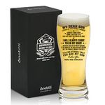 Onebttl Son Gifts, Beer Glass Mug for Son, Birthday Graduation Love Care Adulthood, from Dad Father Mom Mother Friends, 15oz/440ml - My Dear Son