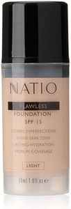 Flawless Foundation SPF 15 - Light 30ml - Full Coverage, Dewy Finish Liquid Foundation - Conceal Imperfections, Redness & Uneven Pigmentation - Hydrating Medium to Full Coverage Foundation - Made in Australia