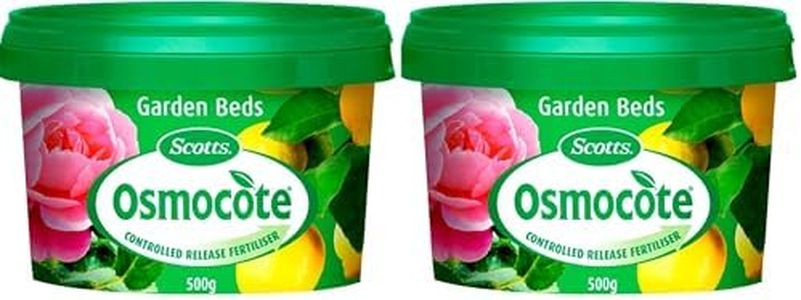 Scotts Osmocote Controlled Release Fertiliser for Garden Beds Fertiliser 500g - 4 Months Feed with Trace Elements - All Purpose - Suitable for Trees, Shrubs, Flowering and Vegetables (Pack of 2)