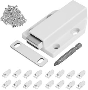 LHXZJHYX 16 Pack Magnetic Push Latch,Heavy Duty Magnetic Touch Latch,for Push to Open Cabinet or Kitchen Drawer, Kitchen Door,on Strong Pop Out (White - 2.7 inch, 16 Pack)