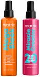 Matrix Multi Tasking Hair Treatment 200ml and Heat Protecting Iron Smoother 250ml, Miracle Creator and Mega Sleek, Duo