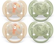 Philips Avent Ultra Soft Pacifier 0-6m, Toucan/Green Leaves, 4 pack SCF091/24