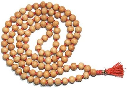 IndianStore4All 8MM TULSI HOLY Basil Prayer Beads JAPA MALA Necklace Hand Knotted. Karma 108+1=109 Beads. Blessed & Energized Hindu Tibetan Buddhist SUBHA Rosary RED TESSEL