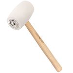 Rubber Mallet 24Oz (680g), MAXPOWER Soft Rubber Hammer Tile Mallet with Hickory Handle and Soft Face for Installation Marble Tile, White