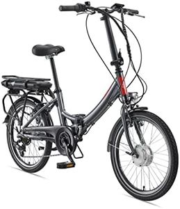 TELEFUNKEN E-Bike Klapprad Elektrofahrrad Alu, 7 Gang Kettenschaltung - Pedelec Faltrad Leicht, 250 W und 10,4 Ah / 36 V Lithium-Ionen-Akku, LCD-Display, 20 Zoll, Kompakt F810