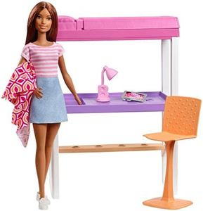 Barbie FXG52 Doll and Furniture Set, Loft Bed with Transforming Bunk Beds