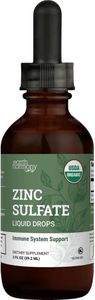 Organic Liquid Zinc Sulfate - Pure Zinc Supplements for Skin Health, Immune System Function and Normal Cell Growth in Adult Men & Women - Non-GMO, Vegan, Ionic Zinc 7.5mg - 2 Fl Oz