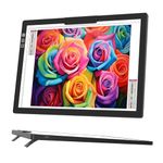 Rechargeable A4 LED Light Pad for Diamond Painting, Tracing Light Box with Stand and Clip, 6 Levels/Stepless Dimming, Portable Diamond Art Light Board for Drawing, Sketching, Animation…