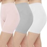 INNERSY Women's Slip Shorts High Waisted for Under Dresses Anti Chafing Shorts 3-Pack(Pink Basics,Large)