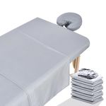 12 Pcs 4 Sets Premium Microfiber Massage Table Sheet Set, Include Massage Table Cover, Massage Fitted Sheet, Massage Face Rest Cover for Beauty Salon Spa Hair Salon (Light Grey)