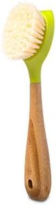 Full Circle Be Good Bamboo Handle Dish Brush �– Kitchen Cleaning with Tough Bristles | Natural Dish Scrubber & Cast Iron Cleaner | Long Handle Brush for Dishes, Pots, and Pans | Green