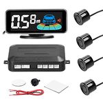 GoolRC Car Parking Sensor Rear Reversing Radars System with 4 Parking Sensors Distance Detection + LCD Distance Display + Sound Warning Buzzer, Black, 4pcs Probe