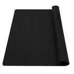 wellhouse Extra Large Silicone Baking Mat Pastry Mat Countertop Protector Clay Mat No-Slip Non Stick Waterproof Heat Resistant Silicone Placemats Table Mat 23.6 by 15.7 inch(Black)