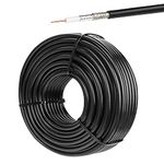 XRDS -RF RG6 Dual Shield Cable 100FT, 18 AWG 75 Ohm Bare Copper Conductor RG6 Coaxial Cable (100 feet, Black)