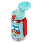 Skip Hop Kids Water Bottle with Straw, Stainless Steel Sippy Cup, Owl (Pack of 1), 350 milliliter