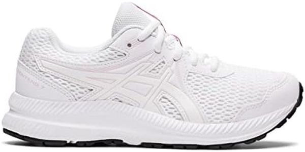 ASICS Kid's Contend 7 Grade School Running Shoe, White/Barely Rose, 7 Big Kid