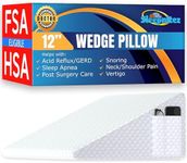 Sleepnitez 12" Bed Wedge Pillow for Sleeping After Surgery, Back Support, Leg Elevation, GERD Acid Reflux, Neck Pain Relief, Sleep Apnea, Snoring, Cooling 3.0" Memory Foam Top Triangle Incline Wedge