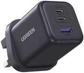 UGREEN USB C Charger Plug, 45W 3-Port USB Fast Charger Plug, USB C Charger Compatible with iPhone 17/16/15/15 Pro/14/13/12, iPad, Galaxy S25/S24, Pixel 9