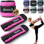BAGAIL Ankle Wrist Weights for Women & Men, One Pair of 1/2/4/6/8/10 LBS Wearable Leg Arm Weights with Sleek Design & Secure Fit for Walking, Running, Pilates, Home Fitness & Physical Therapy - 8lb, Pink