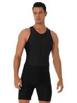 Freebily Men's One Piece Sleeveless Surfing Swimsuit Singlets Leotard Racerback Zip Front Rash Guard Sports Swimwear Racerback M