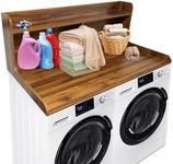 2-Tier Washer Dryer Countertop, 54" x 27.55" Laundry Countertop with Edge, Wood Washer Dryer Topper for Laundry Room Organization, Walnut Brown