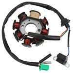 Stator Coil Replacement，8 Pole 8 Coil Magneto Stator Ignition Generator for Chinese Scooters ATV Go Kart Moped 125cc 150cc 152QMI 157QMJ Engine