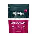 Nutrition Geeks Biotin Hair Growth Supplement - 180 Tablets Enhanced with Zinc & Selenium, Hair Vitamins Complex - Biotin 10000 mcg - Vegan, Hair Skin and Nails Vitamins for Women & Men UK