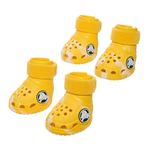 BarkBox Yellow Crocs Dog Shoes - Booties for Small Dogs 15-25 lbs | EVA Foam with Adjustable Strap, Breathable, Glow-in-Dark