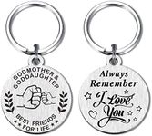 FALOGI Godmother Gifts from Goddaughter, Godmother Birthday Gifts, Remember I Love You Godmother Keychain