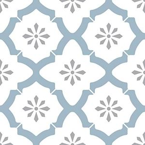 WallPops FP2943 Alfama Peel & Stick Floor Tiles, Multi-Colour, 12 x 12 inches