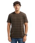 Jockey 2715 Men's Super Combed Cotton Rich Striped Round Neck Half Sleeve T-Shirt_Black - Black Olive_L