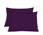 A ATH COLLECTION 100% Egyptian Cotton Pair OF Pillowcases 200 Thread Count Soft Pillow Cases 2 Pack (Plum)