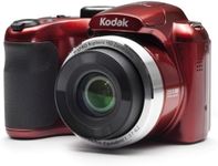 KODAK Pixpro AZ252 - 16 Megapixel Bridge Digital Camera, 25X Optical Zoom, HD 720p Video, 24mm Wide Angle, Optical Image Stabilizer, 3" LCD Screen - Red