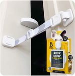 Door Buddy Door Latch Plus Door Stop. Keep Dog Out of Litter Box and Prevent Door from Closing. Easy Cat and Adult Entry. Installs in Seconds. Perfect Pet Gate and Cat Door Alternative! (Grey)