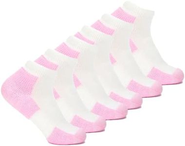 thorlos Women's Dwmxw Max Cushion Distance Walking Ankle Socks, Pink (6 Pairs), Small