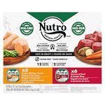 NUTRO Natural Choice Adult Wet Dog Food Cuts in Gravy Grain Free, 6 Simmered Beef & Potato Stew, 6 Tender Chicken, Sweet Potato & Pea Stew, 12x100g Trays