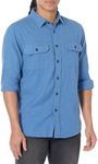 Pendleton Men's Long Sleeve Burnside Flannel Shirt, Aegean Blue