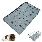 RIOUSSI Guinea Pig Cage Liners, Absorbent Washable Reusable Guinea Pig Fleece Bedding for Midwest and C&C Cages with Leakproof Bottom. Star Print, C&C 2X3, 1 Pack