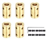 5Pcs 7mm to 7mm Brass Rigid Motor Shaft Coupling Coupler Transmission Connector Sleeve Adapter for RC Boat Car Airplane 3D Printers