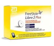 Abbott Freestyle Libre 2 Plus Sensor for diabetes monitoring CGM for UK, white + Free alcohol wipe and water proof CGM Patches