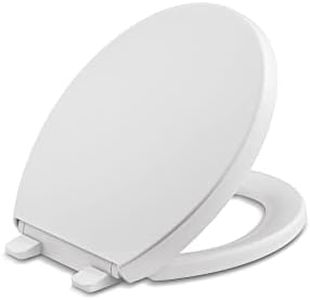 KOHLER 4009-0 Reveal Round Toilet, Grip-Tight Bumpers, Quiet-Close Seat, Quick-Attach Hardware, White