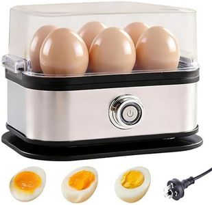 Rapid Egg Cooker Electric 6 Eggs Capacity - Soft, Medium, Hard Boiled, Poached, Omelet Maker Egg Poacher With Auto Shut-Off, BPA Free, BPA Free Tray, Easy-To-Peel Includes Cup
